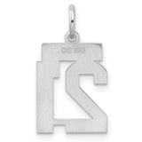 Sterling Silver/Rhodium-plated Satin Number 21 Charm - QP-75D6299A-9082