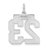 Sterling Silver/Rhodium-plated Satin Number 23 Charm - QP-22B548F9-9106