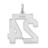Sterling Silver/Rhodium-plated Satin Number 24 Charm - QP-EE990D9F-2399