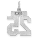 Sterling Silver/Rhodium-plated Satin Number 25 Charm - QP-61F9A9FC-6225