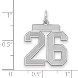Sterling Silver/Rhodium-plated Satin Number 26 Charm - QP-D5CC3D6F-4235