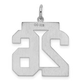 Sterling Silver/Rhodium-plated Satin Number 26 Charm - QP-E70206F2-8482