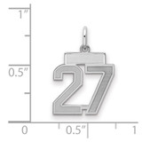 Sterling Silver/Rhodium-plated Satin Number 27 Charm - QP-1B2F3398-4562