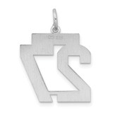 Sterling Silver/Rhodium-plated Satin Number 27 Charm - QP-E898828A-2380