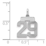 Sterling Silver/Rhodium-plated Satin Number 29 Charm - QP-B87566CC-3385