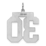 Sterling Silver/Rhodium-plated Satin Number 30 Charm - QP-72E04ACB-7712