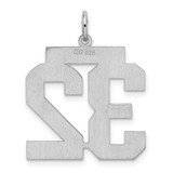 Sterling Silver/Rhodium-plated Satin Number 32 Charm - QP-3E8F2620-6340