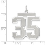 Sterling Silver/Rhodium-plated Satin Number 35 Charm - QP-A47E1AE2-4054