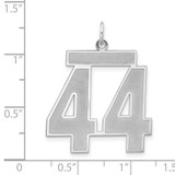 Sterling Silver/Rhodium-plated Satin Number 44 Charm - QP-6462E123-6579