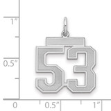 Sterling Silver/Rhodium-plated Satin Number 53 Charm