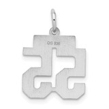 Sterling Silver/Rhodium-plated Satin Number 55 Charm - QP-1E317733-7807