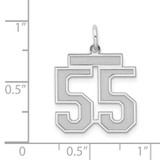 Sterling Silver/Rhodium-plated Satin Number 55 Charm - QP-4DF33C29-6336