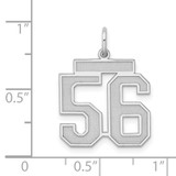 Sterling Silver/Rhodium-plated Satin Number 56 Charm