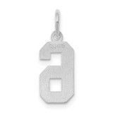 Sterling Silver/Rhodium-plated Satin Number 6 Charm - QP-35408EC1-6574