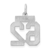 Sterling Silver/Rhodium-plated Satin Number 62 Charm - QP-5D3F5C52-3831