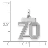 Sterling Silver/Rhodium-plated Satin Number 70 Charm - QP-A680D7FD-4378
