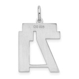 Sterling Silver/Rhodium-plated Satin Number 71 Charm - QP-8BCBACC0-1018