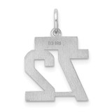 Sterling Silver/Rhodium-plated Satin Number 72 Charm - QP-2062266A-9298