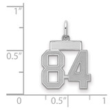 Sterling Silver/Rhodium-plated Satin Number 84 Charm - QP-8861117D-1813