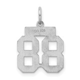 Sterling Silver/Rhodium-plated Satin Number 88 Charm - QP-142EB15E-7725