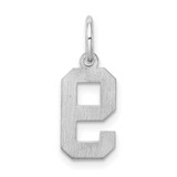 Sterling Silver/Rhodium-plated Satin Number 9 Charm - QP-C773735B-6969