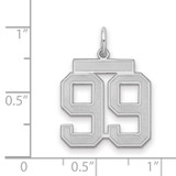 Sterling Silver/Rhodium-plated Satin Number 99 Charm - QP-00F29DE7-1747