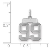 Sterling Silver/Rhodium-plated Satin Number 99 Charm - QP-4D7A5810-5473