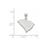 Sterling Silver/Rhodium-plated South Carolina State Pendant