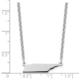 Sterling Silver/Rhodium-plated Tennessee State Necklace