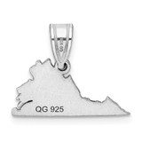 Sterling Silver/Rhodium-plated Virginia State Pendant