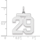 Sterling/Silver Rhodium-plated Polished Number 29 Charm