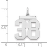 Sterling/Silver Rhodium-plated Polished Number 38 Charm