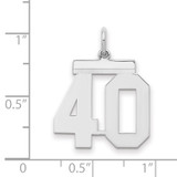 Sterling/Silver Rhodium-plated Polished Number 40 Charm