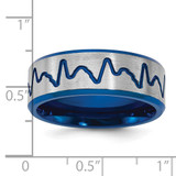 Titanium Brushed Blue IP-plated Heartbeat 8mm Band - TB-8FBDEFD5-8079