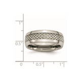 Titanium Polished w/Grey Carbon Fiber Inlay 8mm Band - TB-ED9E543C-5750