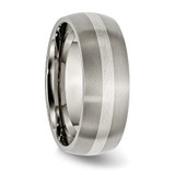 Titanium Sterling Silver Inlay 8mm Brushed Band - TB-A485B1AB-4040