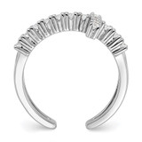 True Fire Sterling Silver Rhodium-plated Double Cross CZ Open Back Ring - QR-39A157AD-2723