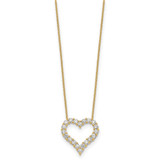 True Origin 14k 1 1/2 carat Lab Grown Diamond VS DEF 18 inch Open Heart Pendant Necklace