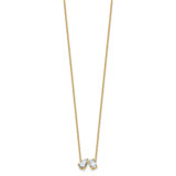 True Origin 14k 1 1/2 carat Lab Grown Diamond VS DEF 18 inch Two Stone Necklace