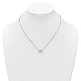 True Origin 14k 1 1/2 carat Lab Grown Diamond VS DEF 18 inch Two Stone Necklace