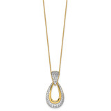 True Origin 14k 1 1/3 carat Lab Created Diamond VS DEF 18 inch Fancy Teardrop Necklace