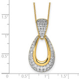 True Origin 14k 1 1/3 carat Lab Created Diamond VS DEF 18 inch Fancy Teardrop Necklace