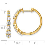 True Origin 14k 1 5/8 carat Lab Grown Diamond VS DEF Hinged Hoops