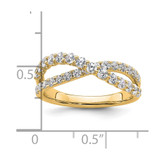 True Origin 14k 1 carat Lab Grown Diamond VS D E F Crisscross Band