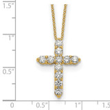 True Origin 14k 1 carat Lab Grown Diamond VS DEF 18 inch Cross Pendant Necklace