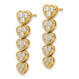 True Origin 14k 1 carat Lab Grown Diamond VS DEF Heart Dangle Post Earrings