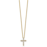 True Origin 14k 1/3 carat Lab Grown Diamond VS DEF 18 inch Cross Pendant Necklace