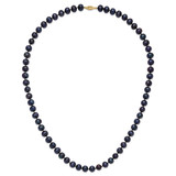 14k 8-9mm Black Near-Round Freshwater Cultured Pearl 24 inch Necklace