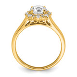 True Origin 14K 1/4 carat Lab Grown Diamond VS  D E F  Round Semi Mount Fancy Halo Engagement Ring