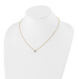 True Origin 14K 1/4 carat Lab Grown Diamond VS  D E F Three Stone 18 inch Necklace
